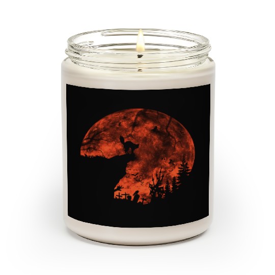 Cat Red Moon trick or treat Bats Forest Halloween Scented Candles
