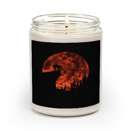 Cat Red Moon trick or treat Bats Forest Funny Scented Candles