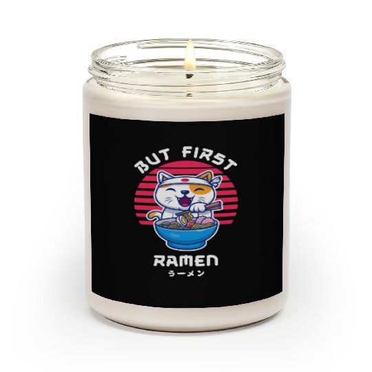 But First Ramen Cat Japan Kawaii Scented Candles