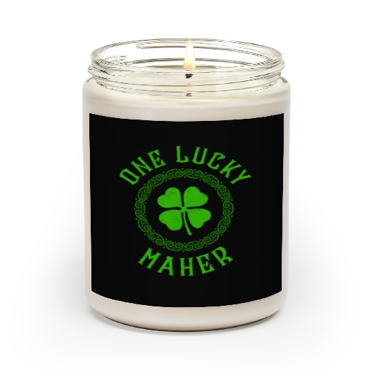 One Lucky Maher Irish Family Four Leaf Clover Scented Candles