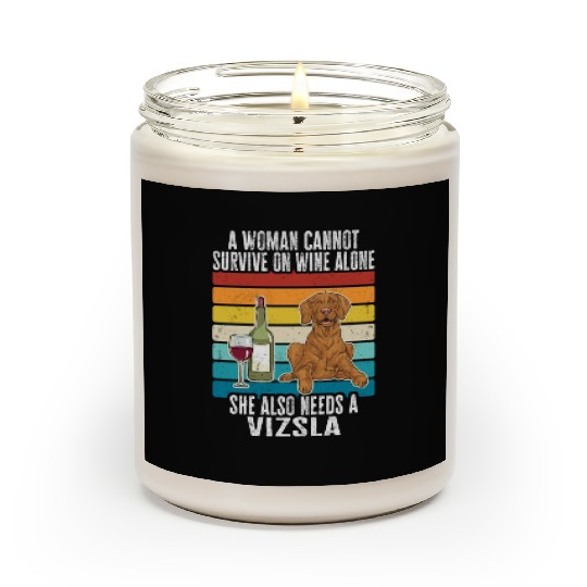 Vizsla Mom Wine Hungarian Vizsla Dog Mom Women Scented Candles