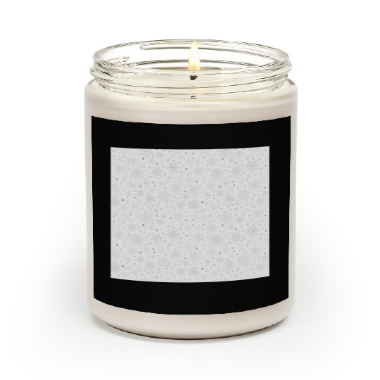 Modern Snowflakes Pattern White Silver Scented Candles