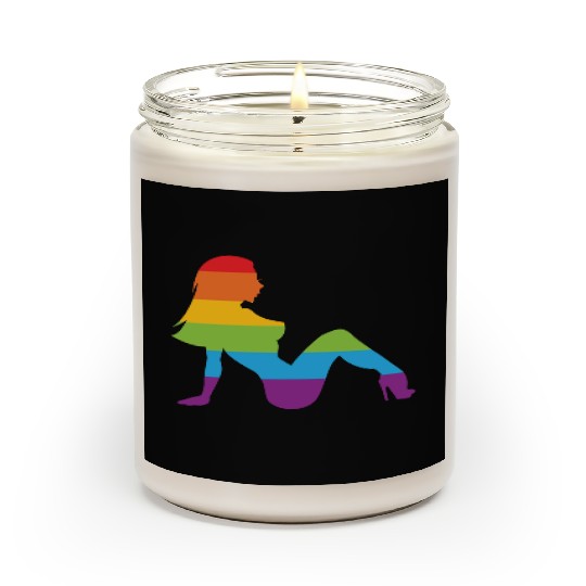 Sexy Retro Mudflap Girl Lesbian Pride LGBT Scented Candles