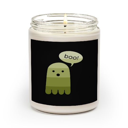 Olive Green Boo Ghost Halloween Scented Candles