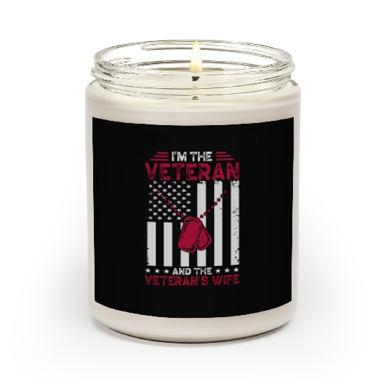 Veteran Wife US Veterans Day Patriotic American Fl Scented Candles