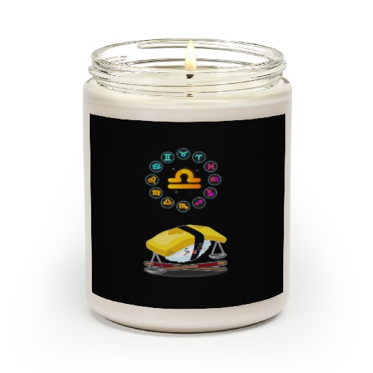 Japanese Sushi Funny Libra Zodiac Sushi Lover Pun Scented Candles