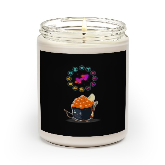 Japanese Sushi Funny Sagittarius Zodiac Sushi Pun Scented Candles
