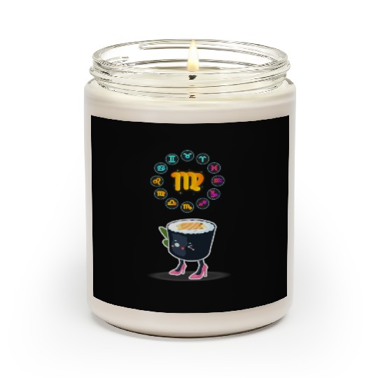 Japanese Sushi Funny Virgo Zodiac Sushi Lover Pun Scented Candles