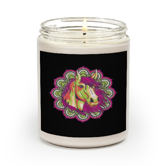 Horse Mandala Graphic Scented Candles Horses Lover Gift Girl