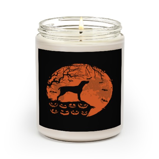 German Shorthaired Pointer And Moon Halloween Scented Candles