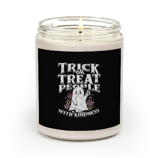 Trick or treat people with kindness - cute ghost Scented Candles