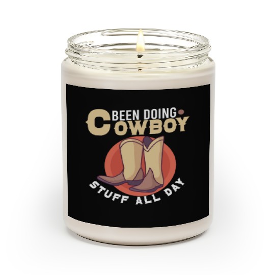 Cowboy Barn Bull Rider Rodeo Country Western Gift Scented Candles