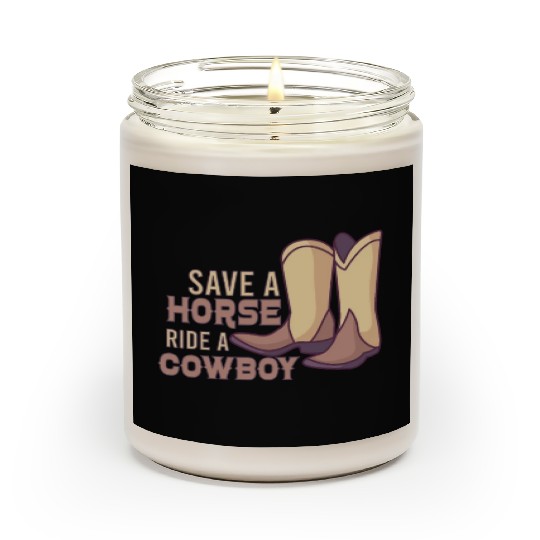 Cowboy Barn Bull Rider Rodeo Country Western Gift Scented Candles
