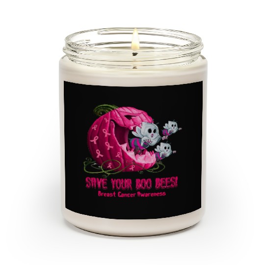 Breast Cancer Awareness Boos Pumpkin Save Your Boo Scented Candles