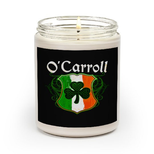 O'Carroll Irish Surname Ireland Flag Shamrock Scented Candles