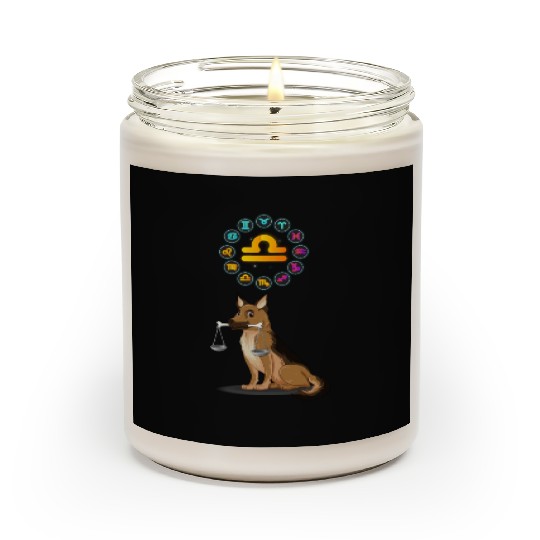 Funny Dog Lover Horoscope Libra Zodiac Sign Cool Scented Candles