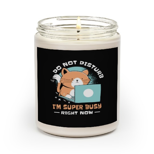 Working Busy Cat Employee Cat Owner Worker Scented Candles
