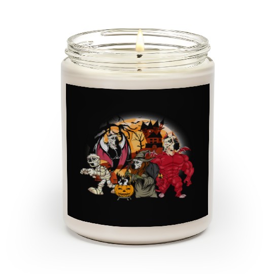 Great Dane Vampire Mummy Evil Witch Halloween Scented Candles