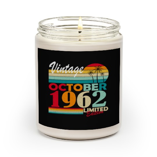 October 1962 Vintage Retro Birthday Gift Scented Candles