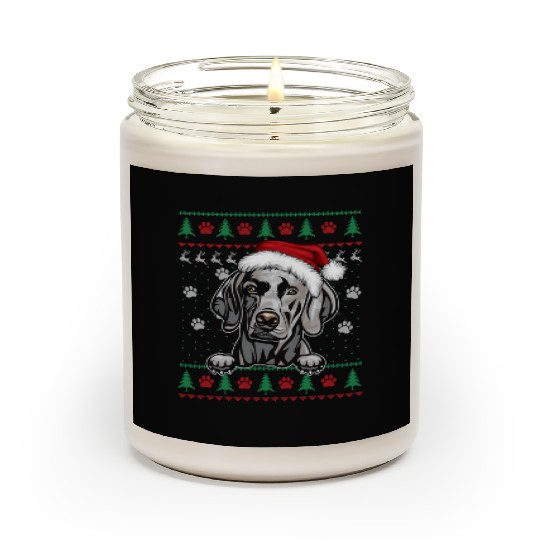 Weimaraner Christmas Ugly Sweater Funny Dog Lover Scented Candles