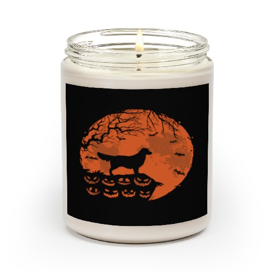 Golden Retriever And Moon Halloween Funny Dog Love Scented Candles