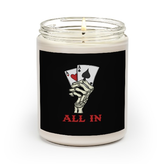 Poker Player Poker Cards Ace Skeleton Hand Poker Scented Candles