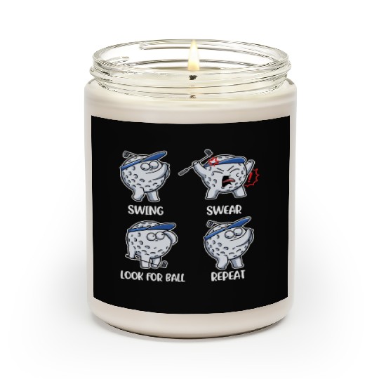 Swing Swear Look For Ball Repeat Funny Golf Gift Scented Candles