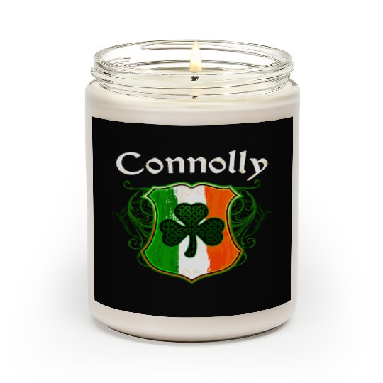 Connolly Irish Surname Ireland Flag Shamrock Scented Candles