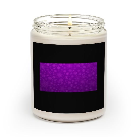 Purple Snowflakes Aesthetic Pattern Scented Candles