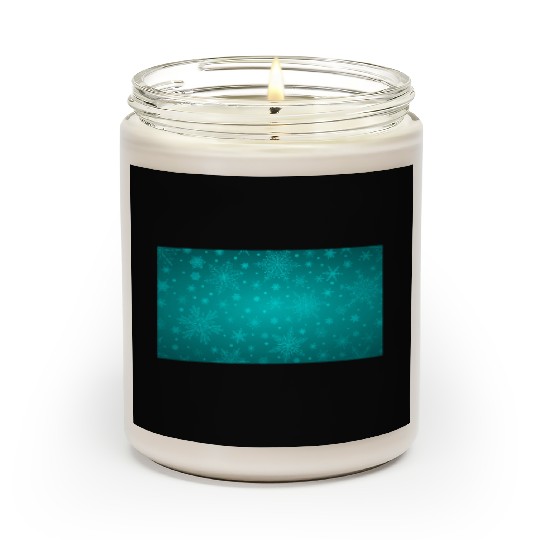 Beautiful Teal Snowflakes Pattern Scented Candles
