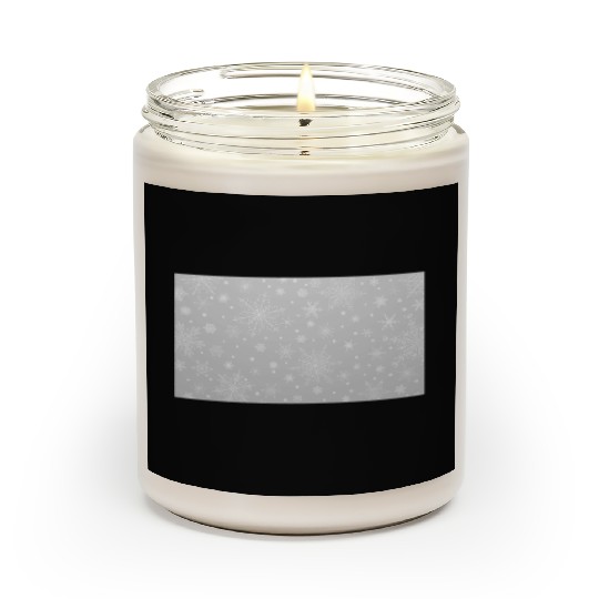 Christmas Snowflakes Grey Pattern Scented Candles