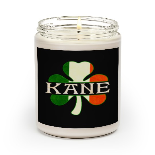 Kane Irish Surname Ireland Flag Shamrock Scented Candles