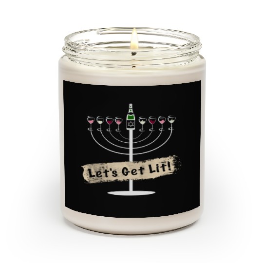 Let's Get Lit Wine Lovers Hanukkah Scented Candles