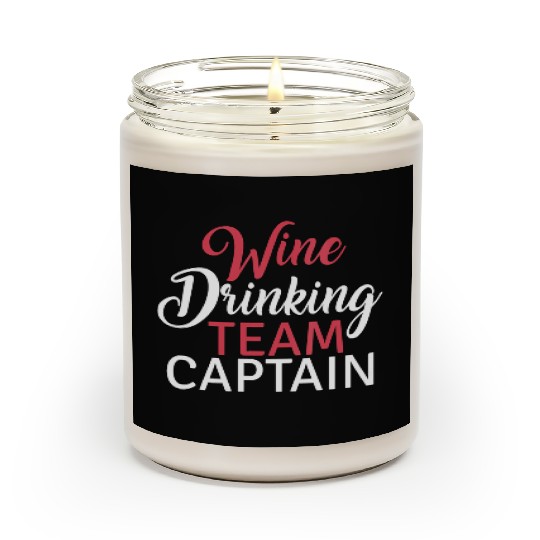Womens Wine Drinking Team Captain Funny Group Fest Scented Candles