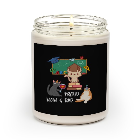 Cat School Student, Proud Mom & Dad Scented Candles