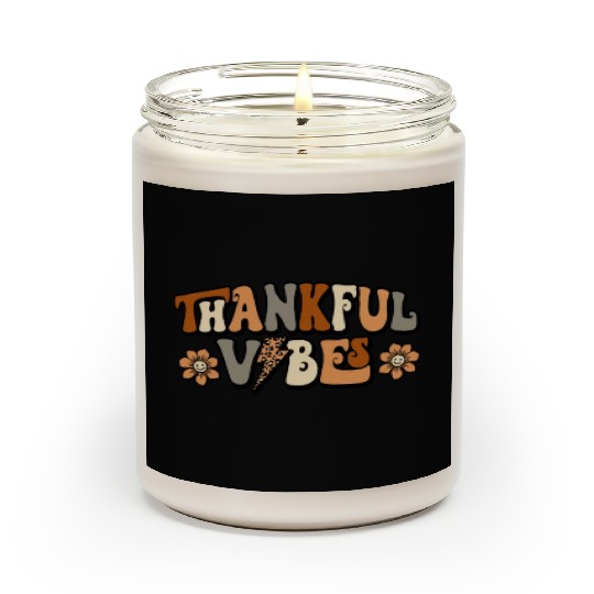 Retro Thankful Vibes Leopard Print Scented Candles