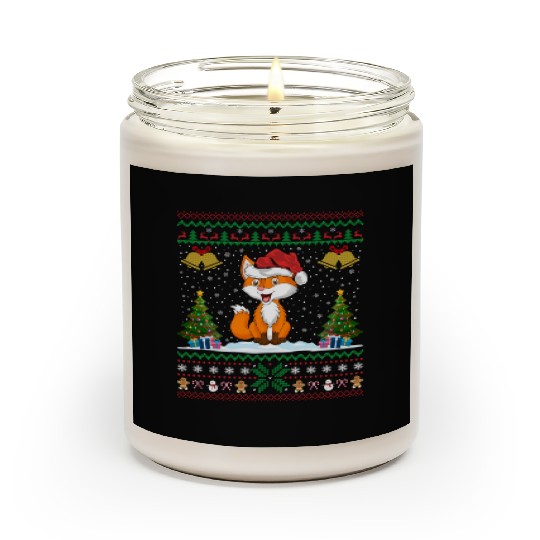 Foxes Animal Lover Xmas Gift Ugly Fox Christmas Scented Candles