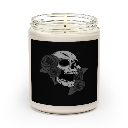 Black Skull Roses Aesthetic Goth Gothic Scented Candles