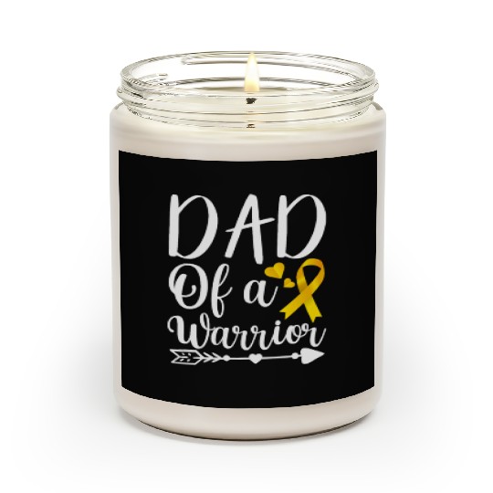 dad Of A Warrior Childhood Cancer Awareness Suppor Scented Candles