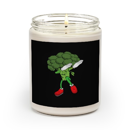 Cute Funny Dancing Broccoli Veggie Lover Scented Candles
