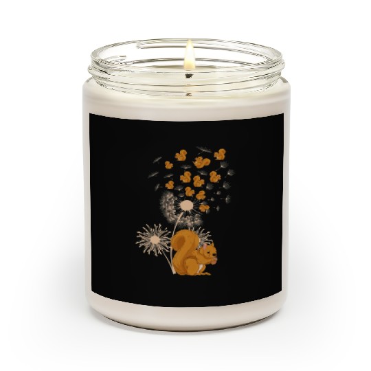Forest Squirrel Lover Dandelion Nature Funny Scented Candles