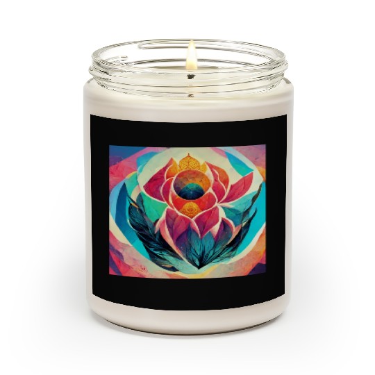 Colorful mandala flower version 4 Scented Candles