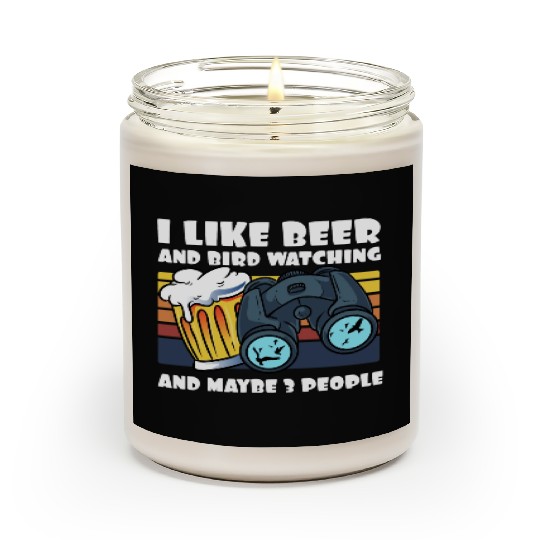 Birdwatching I Like Beer Binoculars Ornithologist Scented Candles