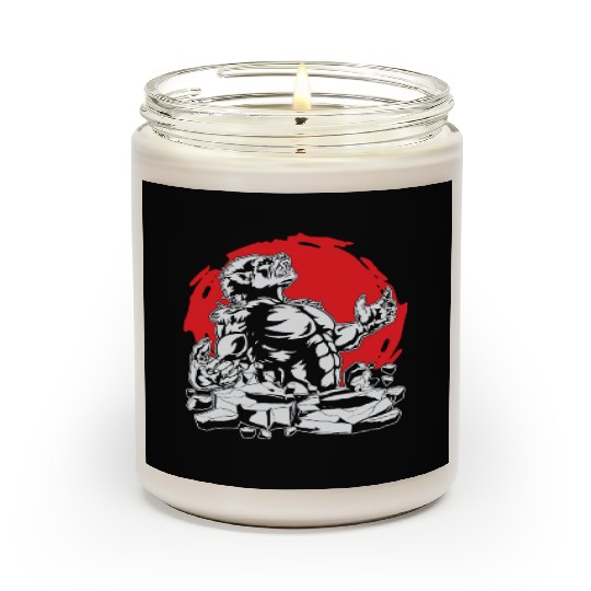 Halloween Monster Line Art Werewolf Horror Scented Candles