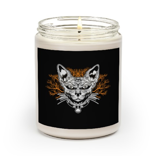Goth Cat Concert Festivals Black Heavy Death Metal Scented Candles