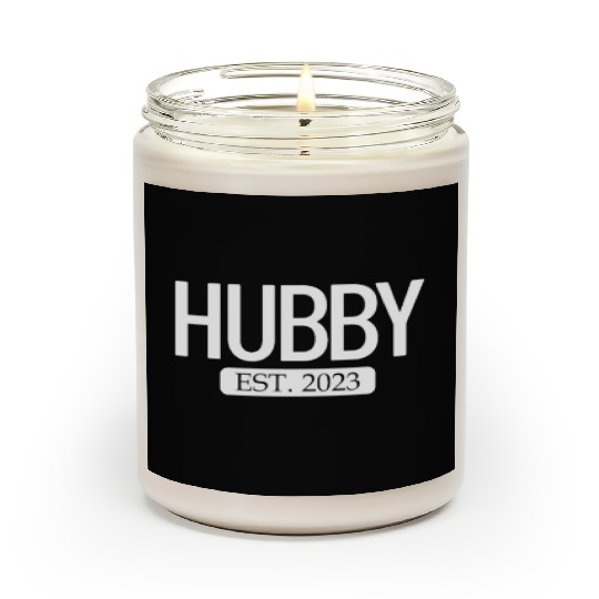 Hubby Est. 2023 Matching Couple Newlywed Marriedma Scented Candles