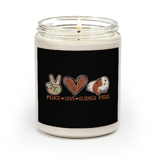 Peace Love Guinea Pigs - guineapig Scented Candles