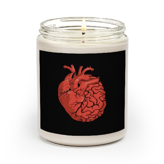 Half Brain Half Heart Organ Anatomy Science Scented Candles