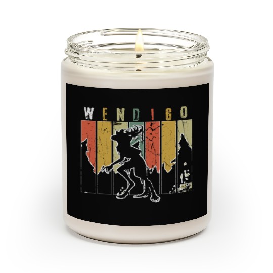 Retro Folk Wendigo Halloween Cryptid Monster Scented Candles