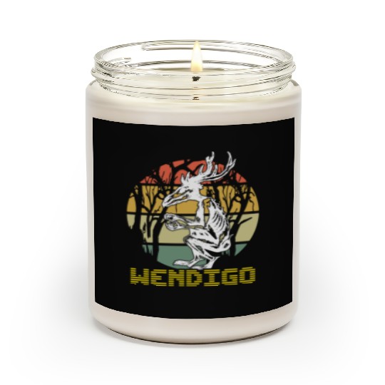 Vintage Folk Wendigo Halloween Cryptid Monster Scented Candles